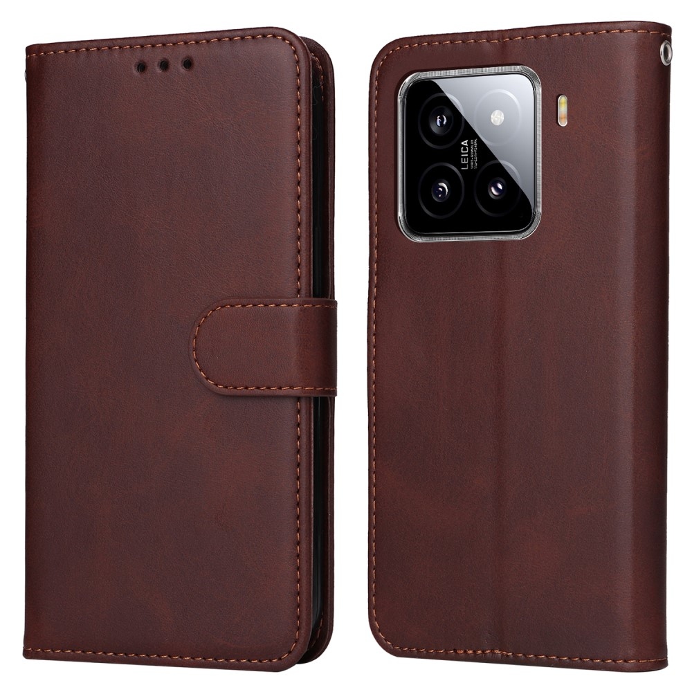 Clots knížkové pouzdro na Xiaomi 15 - hnědé