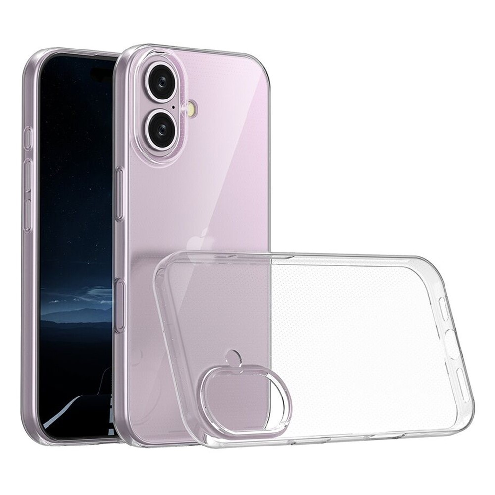 Průhledný gelový obal na iPhone 16 - průhledný