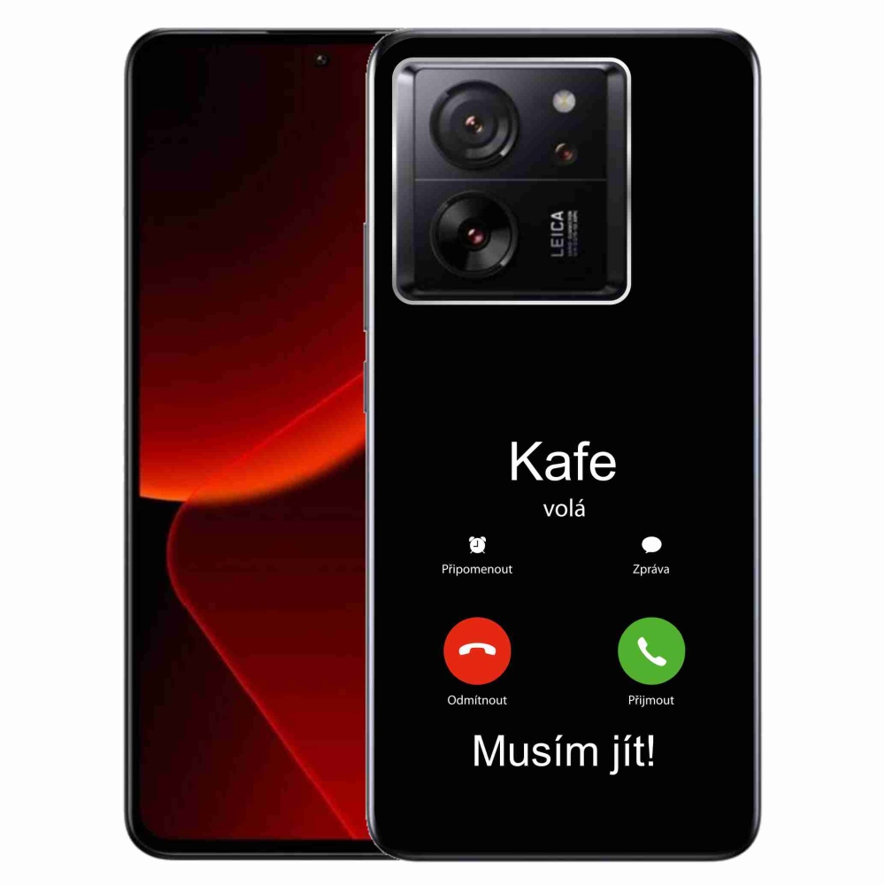 Gelový kryt mmCase na Xiaomi 13T/13T Pro - kafe volá černé pozadí