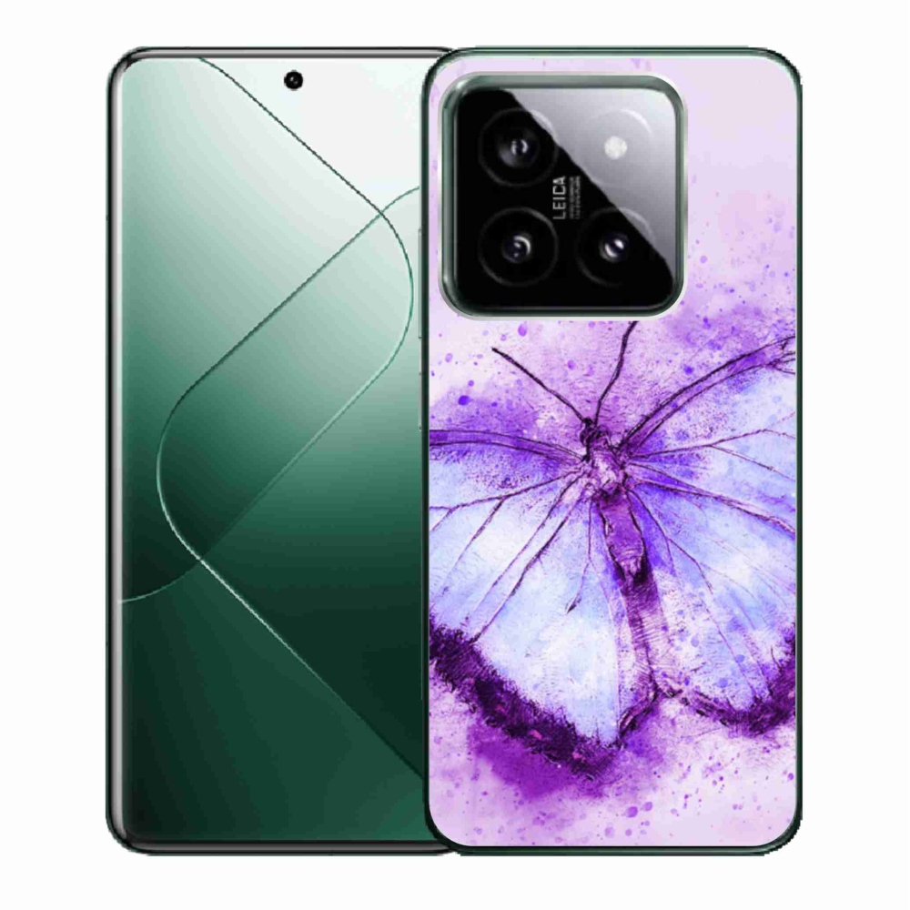 Gelový kryt mmCase na Xiaomi 14 - fialový motýl