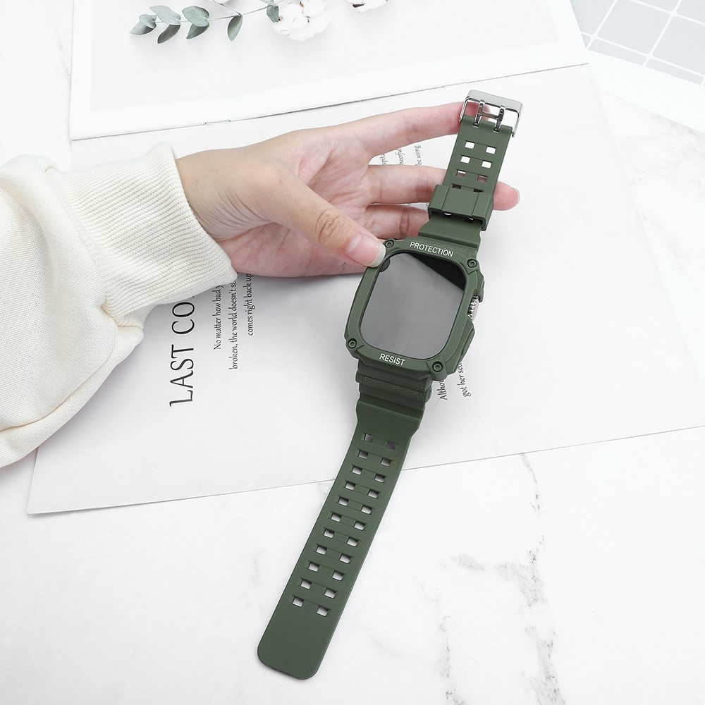 Integral ochranné silikonové pouzdro s řemínkem na Apple Watch Ultra 49mm - zelené