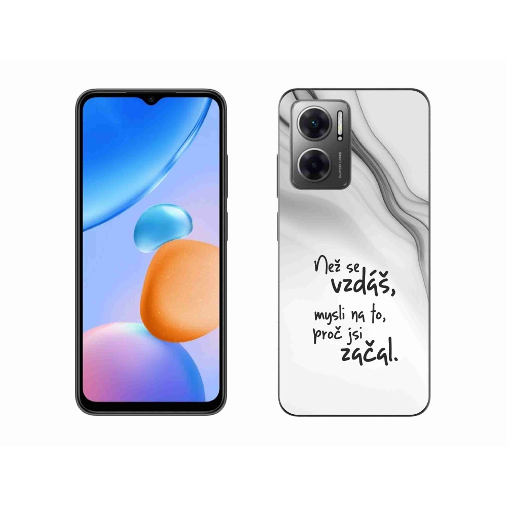 Gelový kryt mmCase na Xiaomi Redmi 10 5G - citát 2 bílé pozadí