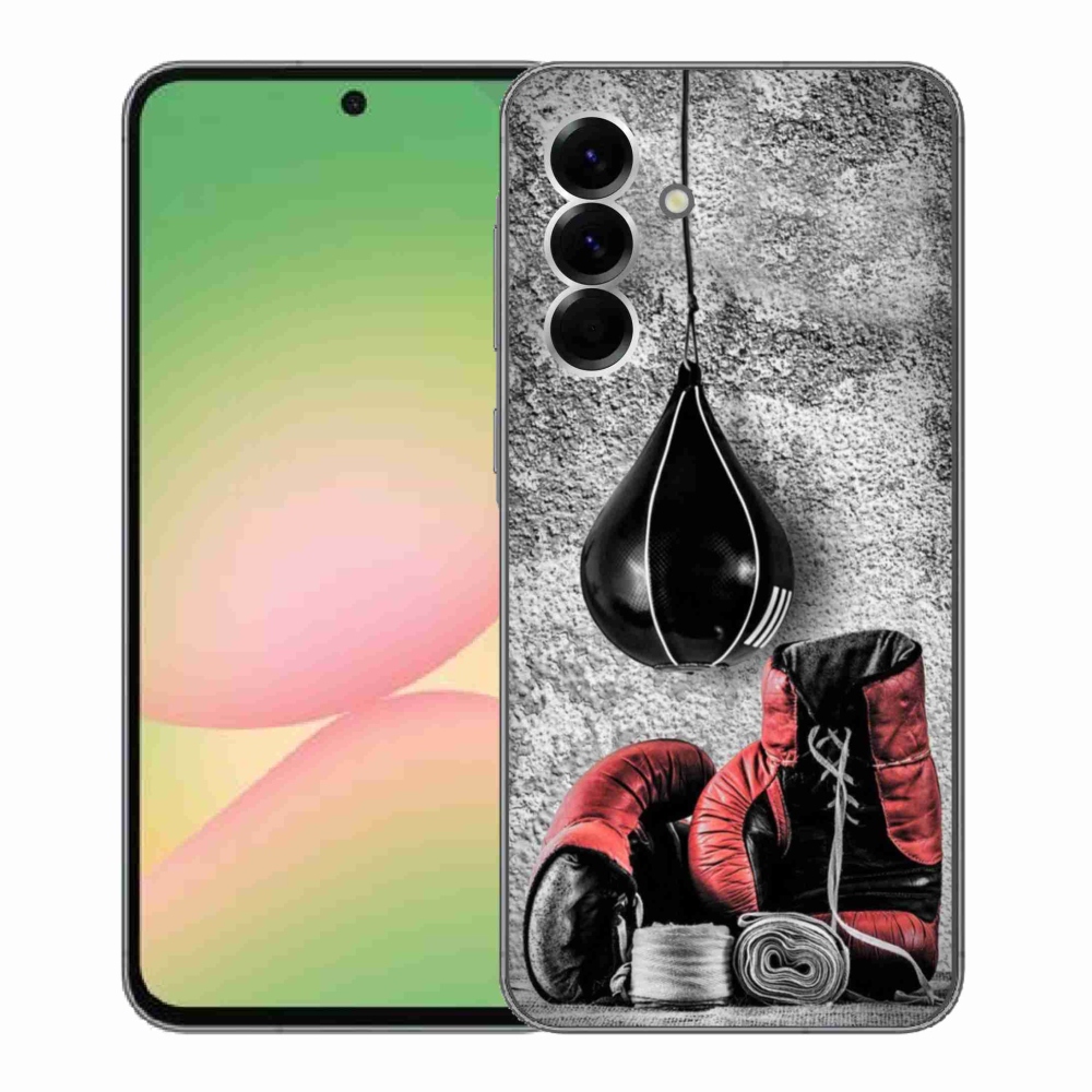 Gelový kryt mmCase na Samsung Galaxy A56 5G - boxovací pytel a rukavice