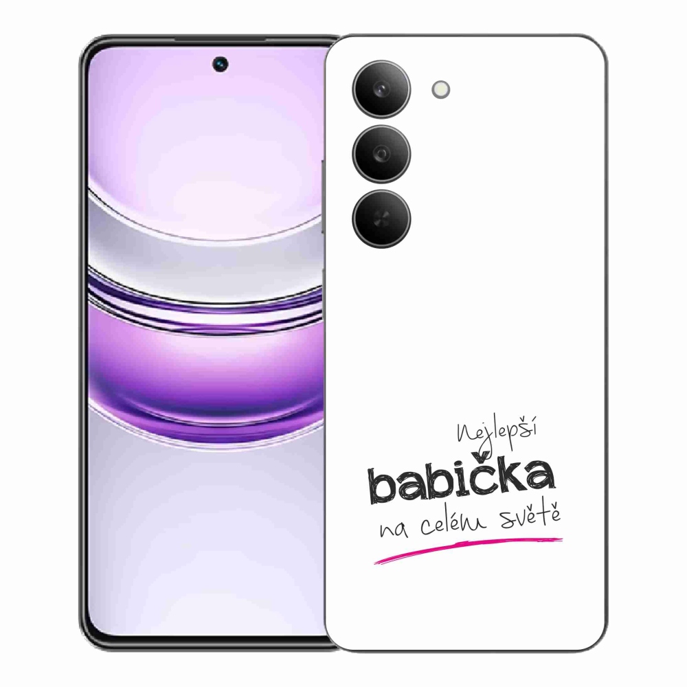 Gelový kryt mmCase na Realme 14x 5G - nejlepší babička 4 bílé pozadí
