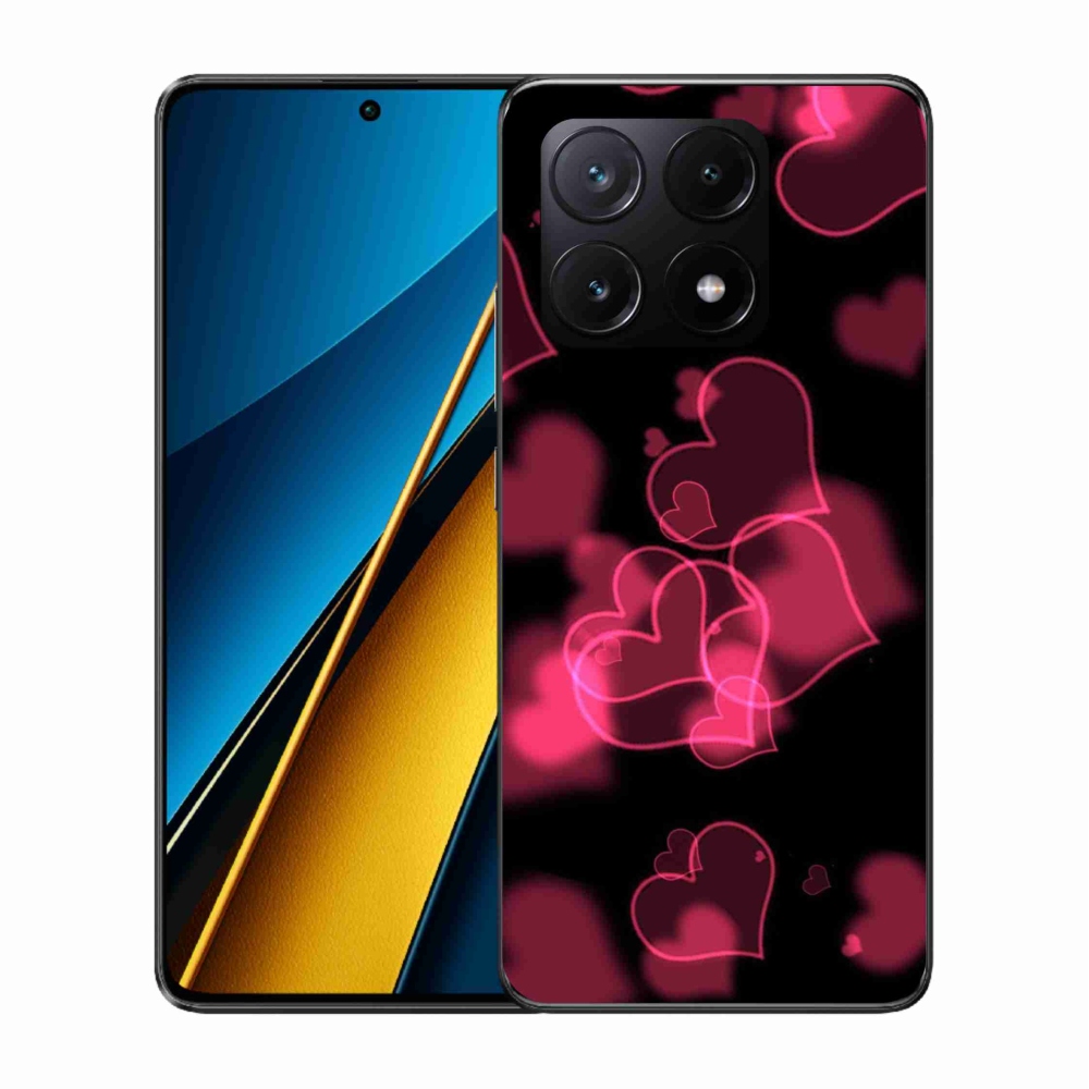 Gelový kryt mmCase na Xiaomi Poco X6 Pro 5G - červená srdíčka