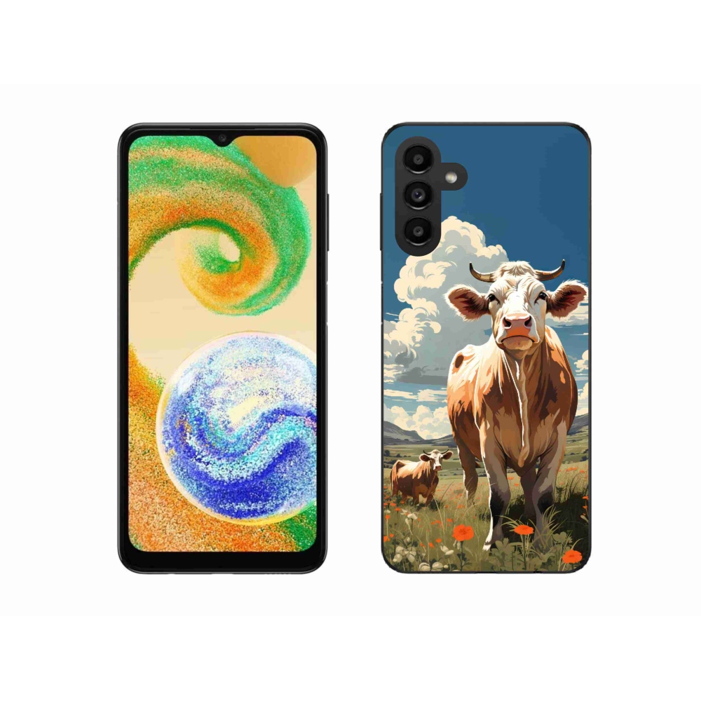 Gelový kryt mmCase na Samsung Galaxy A04s (164.7x76.7x9.1mm) - krávy na louce