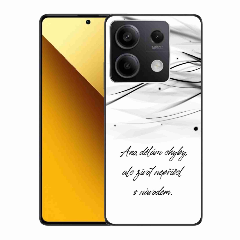 Gelový kryt mmCase na Xiaomi Redmi Note 13 5G - citát bílé pozadí