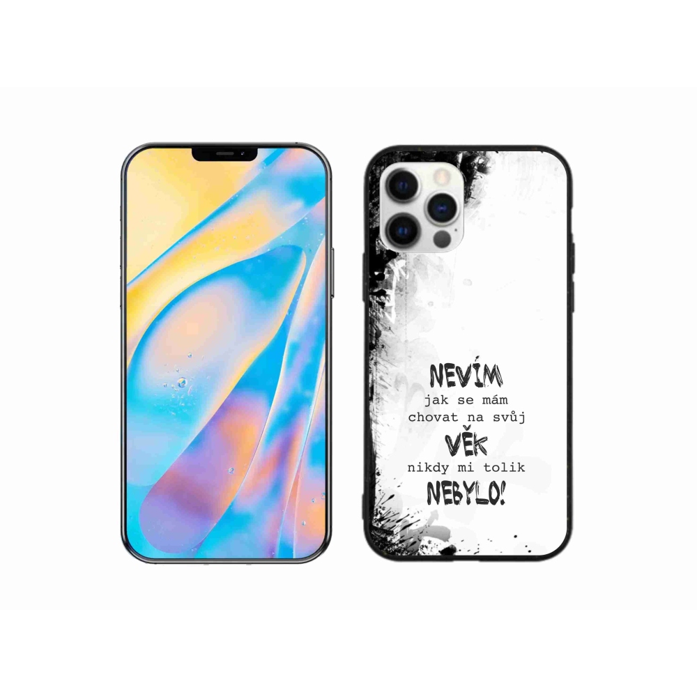 Gelový kryt mmCase na iPhone 12 Pro - vtipný text 14 bílé pozadí