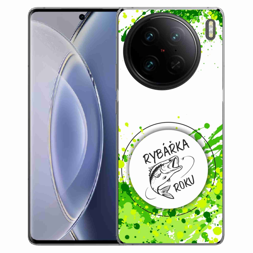 Gelový kryt mmCase na Vivo X90 Pro - rybářka roku bílé pozadí