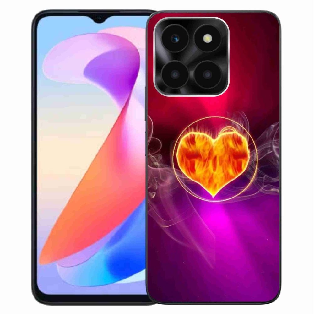 Gelový kryt mmCase na Honor X6a - ohnivé srdce