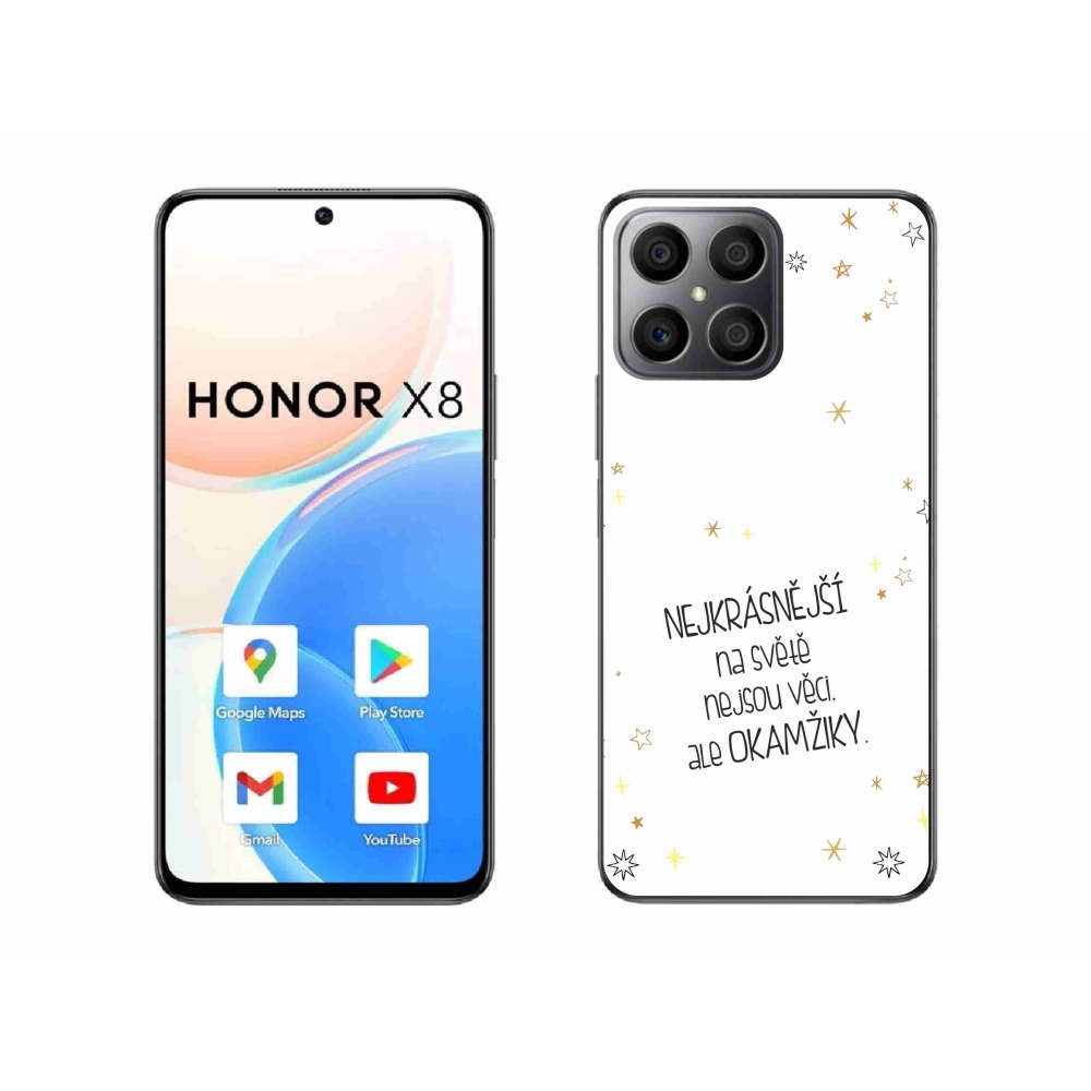 Gelový kryt mmCase na Honor X8 4G - citát 4 bílé pozadí