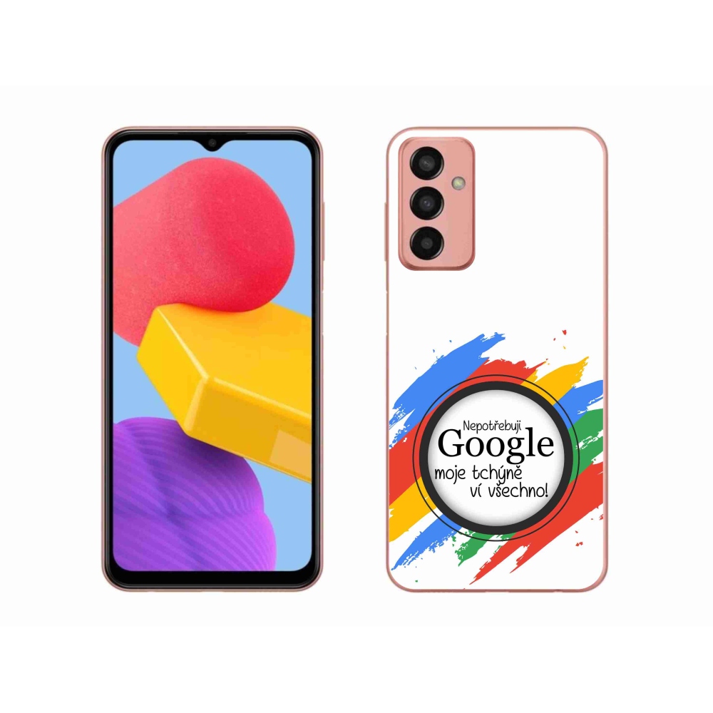Gelový kryt mmCase na Samsung Galaxy M13 - tchýně ví všechno bílé pozadí