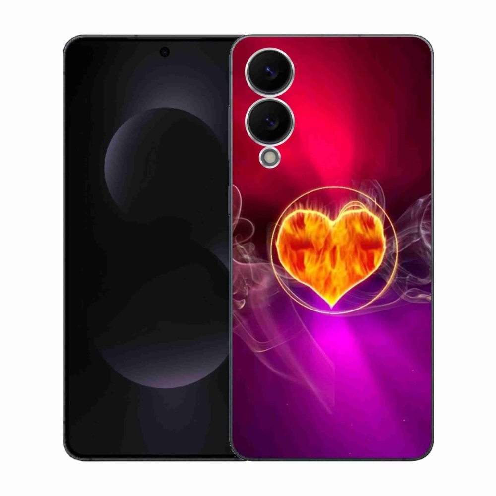 Gelový kryt mmCase na Samsung Galaxy S25 Edge - ohnivé srdce