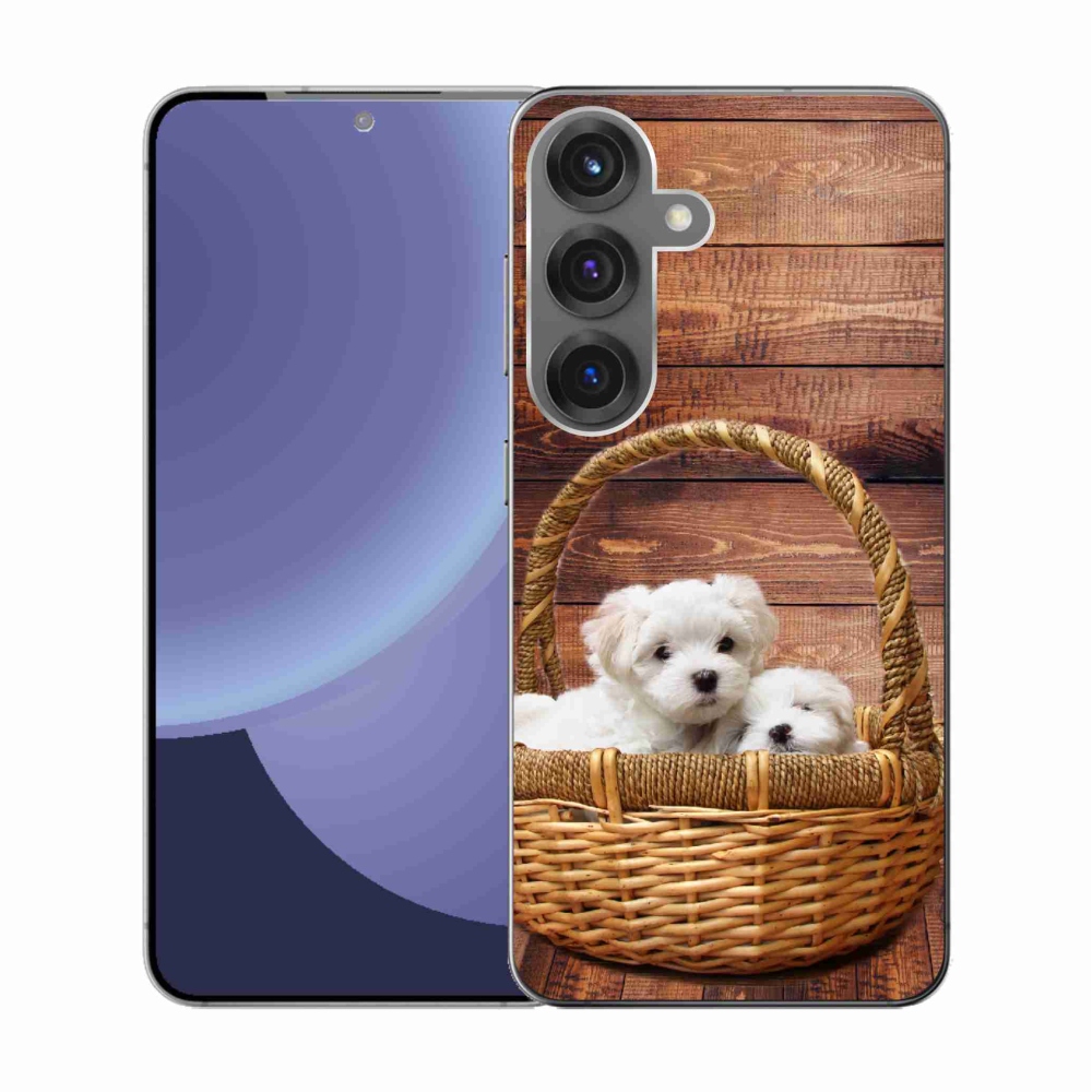 Gelový kryt mmCase na Samsung Galaxy S25 - štěňátka