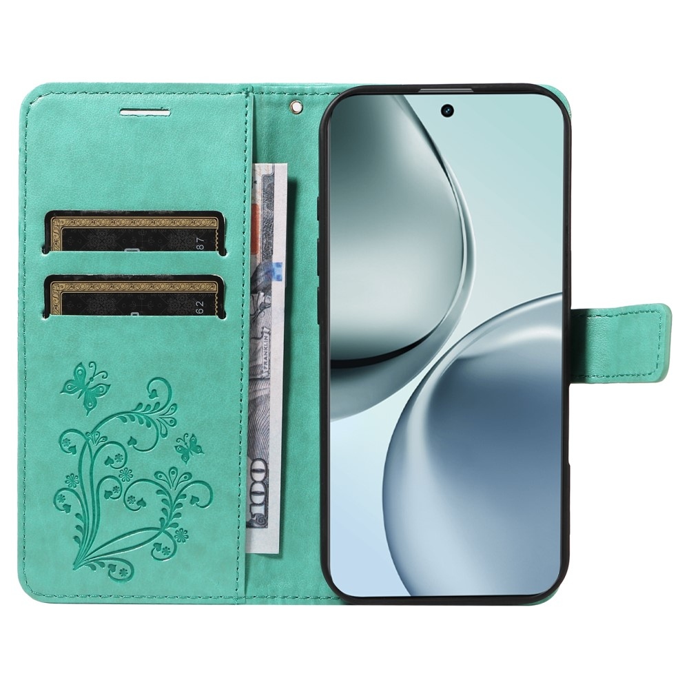 Big Butterfly knížkové pouzdro na Realme 14 Pro+ 5G - modrozelené