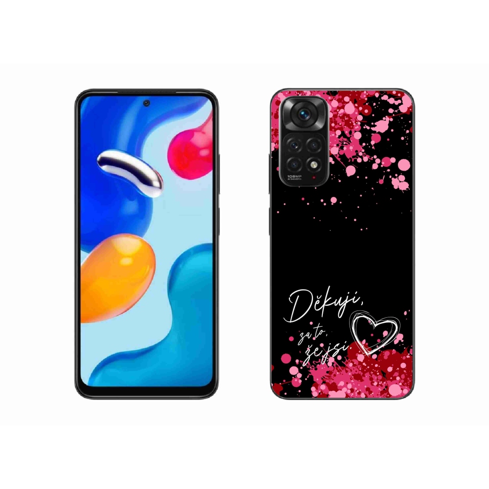 Gelový kryt mmCase na Xiaomi Redmi Note 11S 4G - zamilovaný text 2 černé pozadí