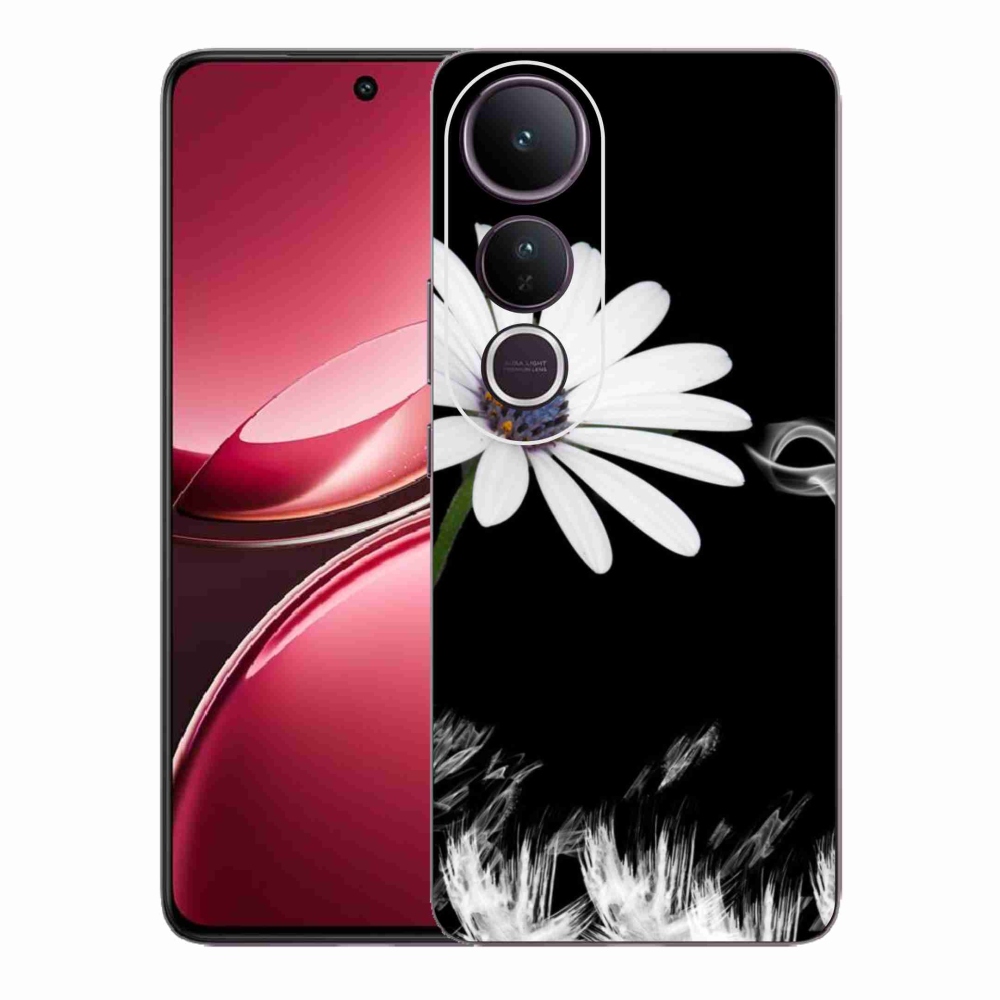 Gelový kryt mmCase na Vivo V50 Lite 4G/5G - bílá květina