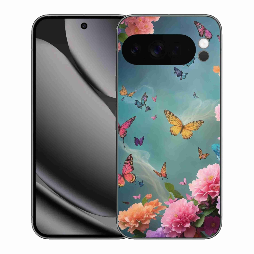 Gelový kryt mmCase na Google Pixel 10 Pro XL - barevné květy a motýli