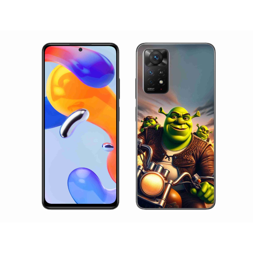 Gelový kryt mmCase na Xiaomi Redmi Note 11 Pro 4G/5G - shrek na motorce