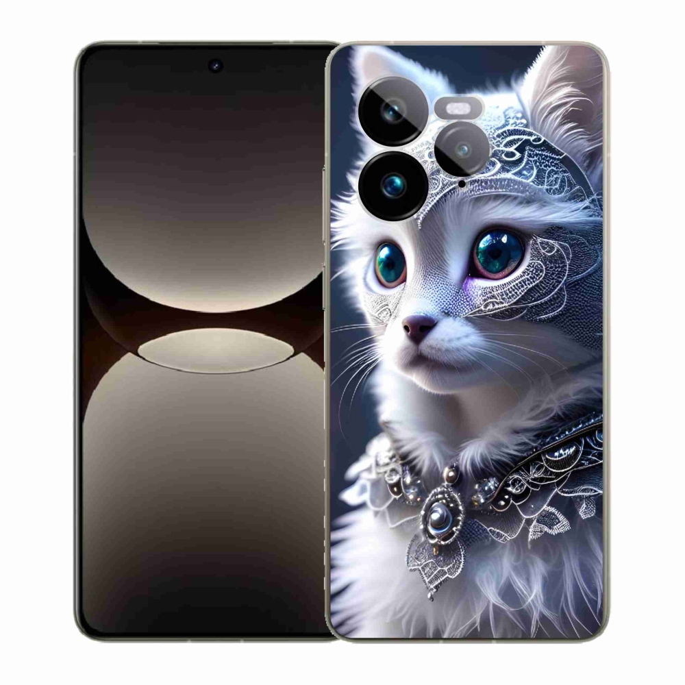Gelový kryt mmCase na Realme GT 7 Pro 5G - bílá kočka