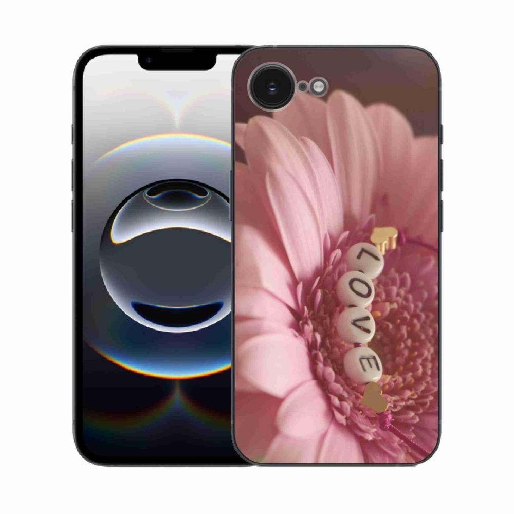 Gelový kryt mmCase na iPhone 16e - přívěsek love