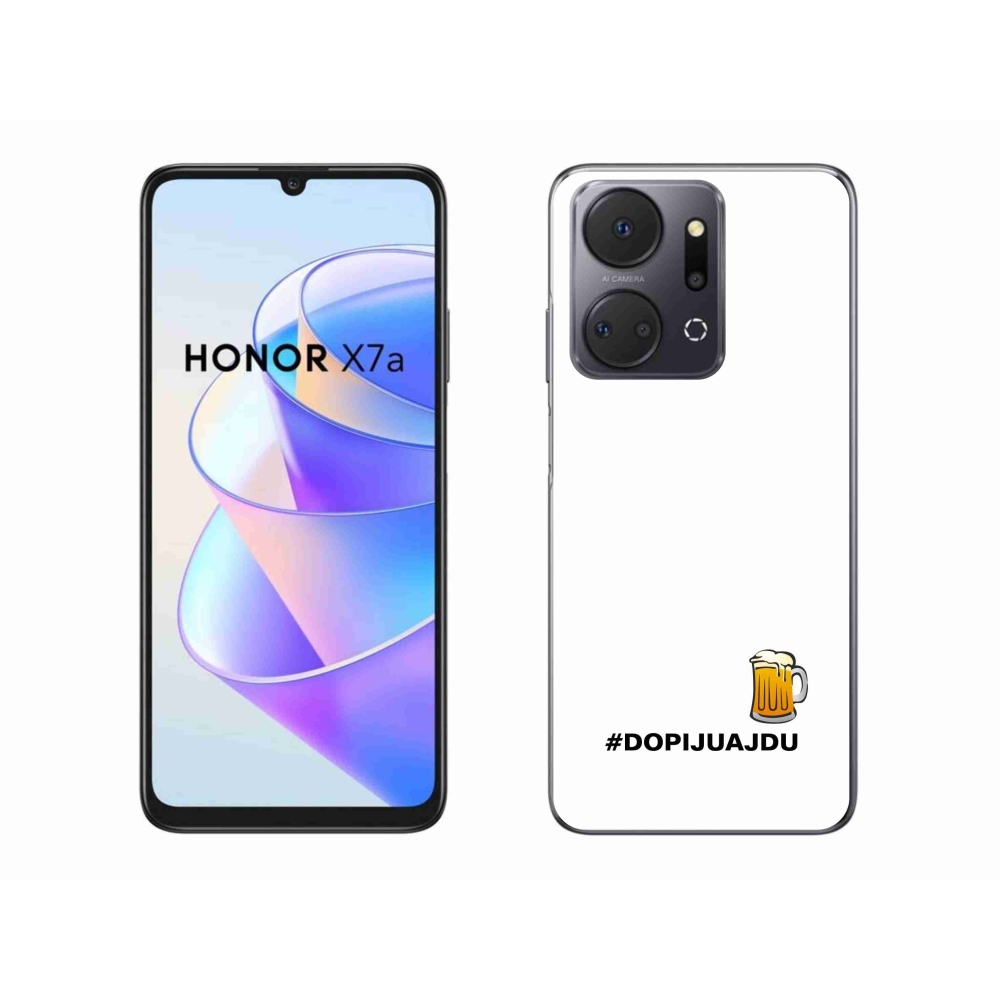 Gelový kryt mmCase na Honor X7a - pivní motiv 1 bílé pozadí