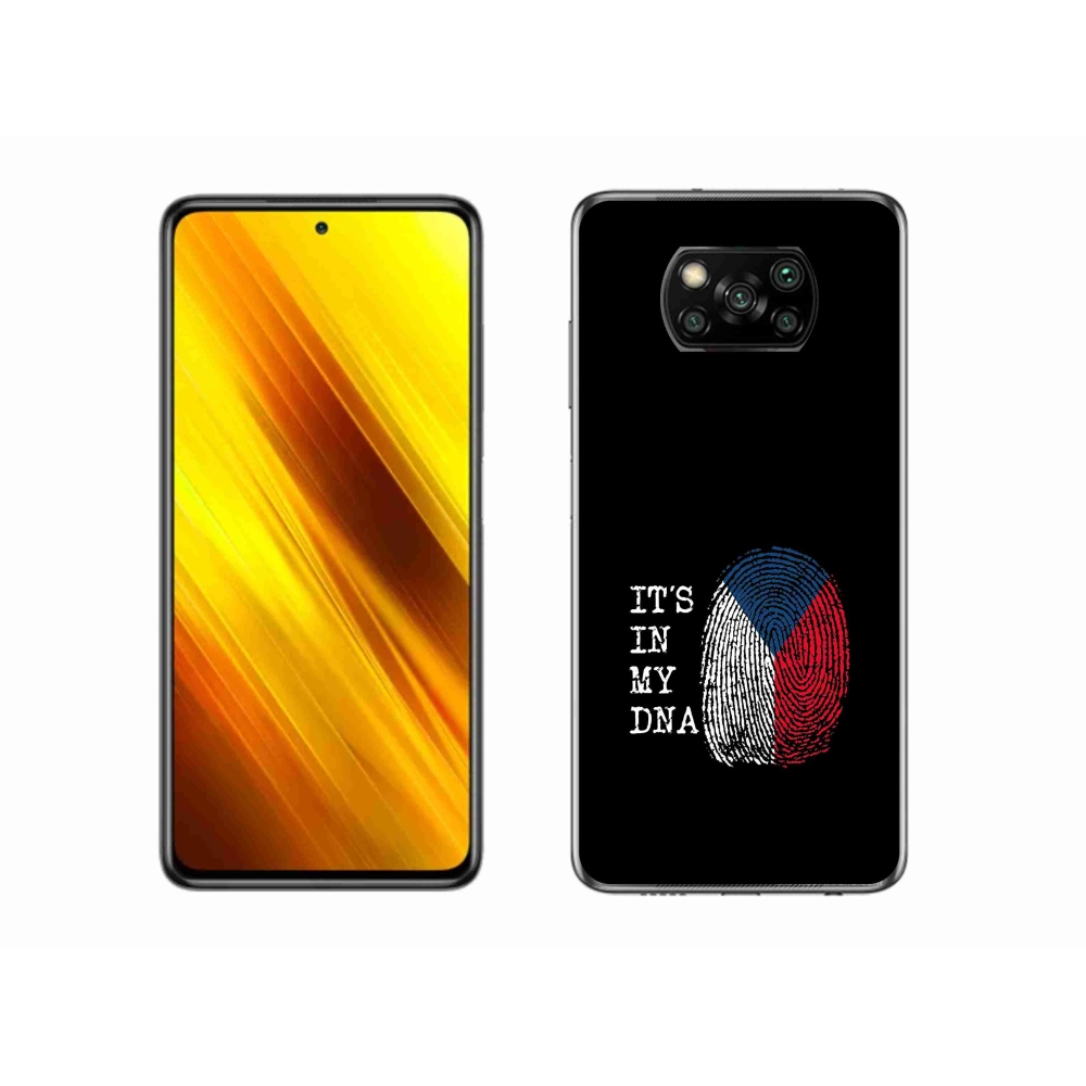 Gelový kryt mmCase na Xiaomi Poco X3 Pro - vlajka otisk prstu černé pozadí