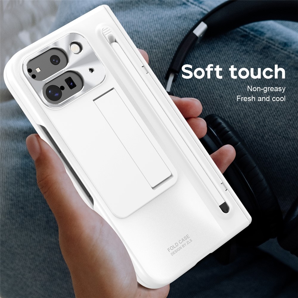 Hinge plastový kryt se stylusem a ochranou displeje na Google Pixel 10 Pro Fold - bílý