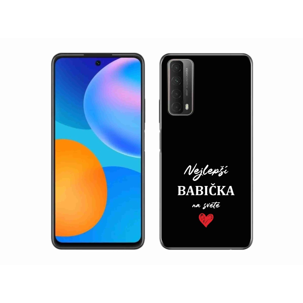 Gelový kryt mmCase na Huawei P Smart (2021) - nejlepší babička 1 černé pozadí