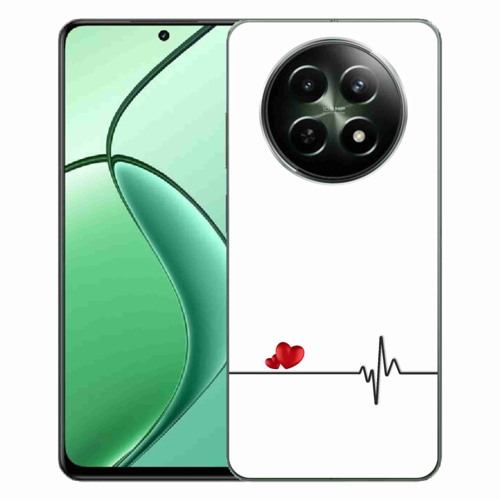 Gelový kryt mmCase na Realme 12 5G/12x 5G - srdce a tep bílé pozadí