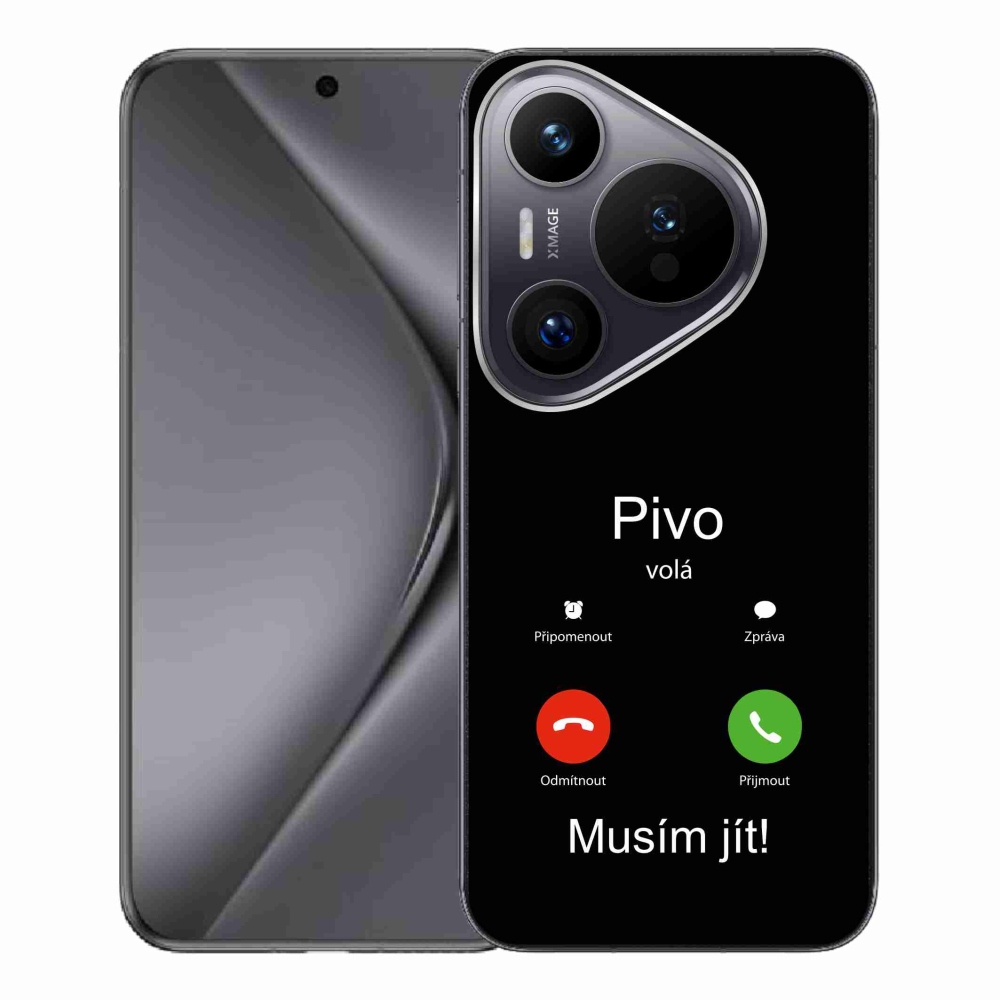 Gelový kryt mmCase na Huawei Pura 70 Pro - pivo volá černé pozadí