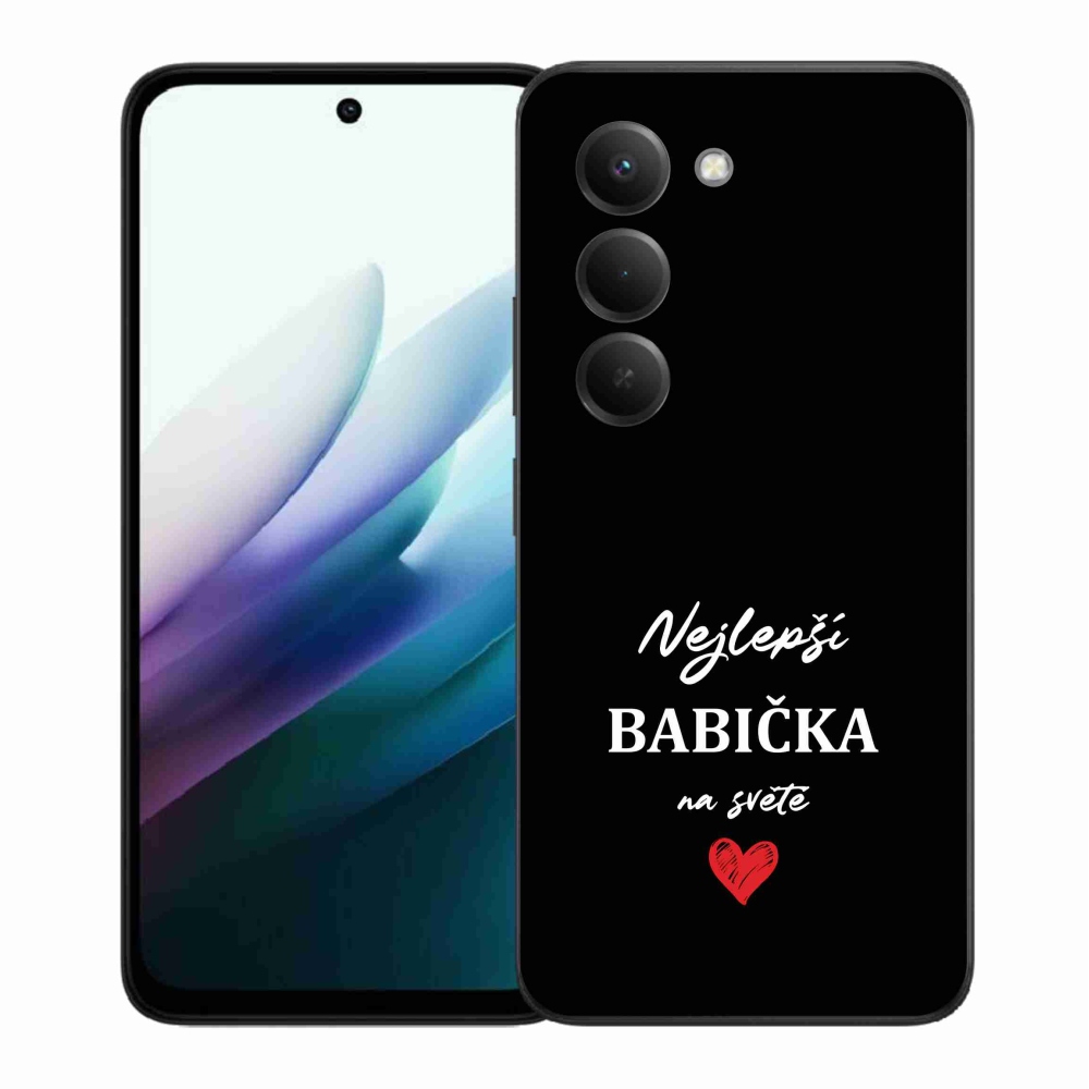 Gelový kryt mmCase na Xiaomi Redmi 15 4G/5G (171mm) - nejlepší babička 1 černé pozadí