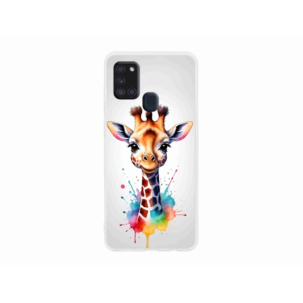 Gelový kryt mmCase na Samsung Galaxy A21s - žirafa 1