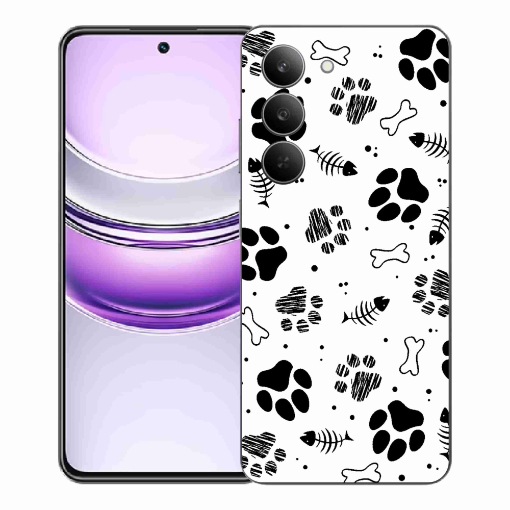 Gelový kryt mmCase na Realme 14x 5G - psí tlapky 1
