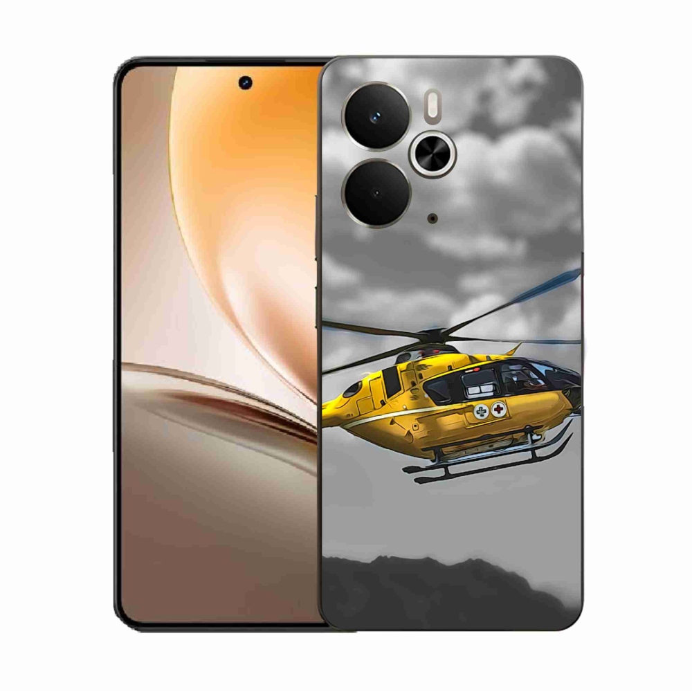 Gelový kryt mmCase na Realme 14 5G - žlutá helikoptéra