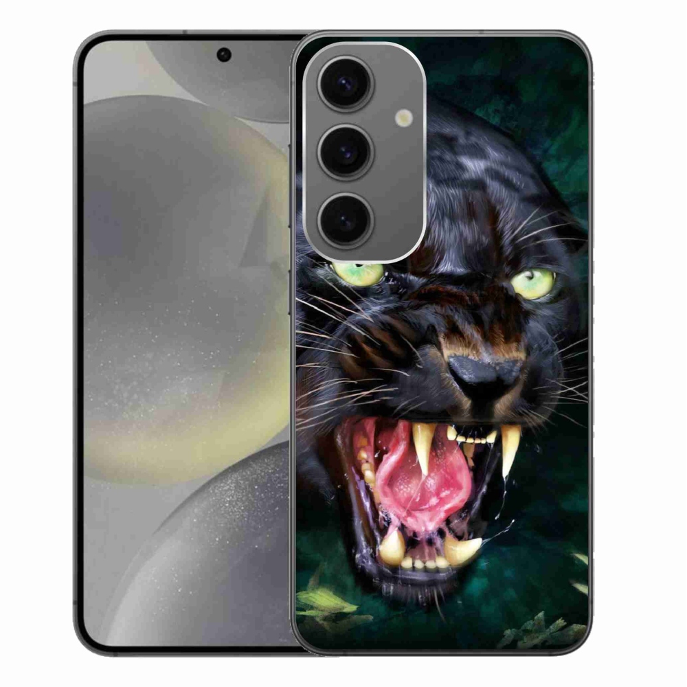 Gelový kryt mmCase na Samsung Galaxy S24+ - rozzuřený černý panter