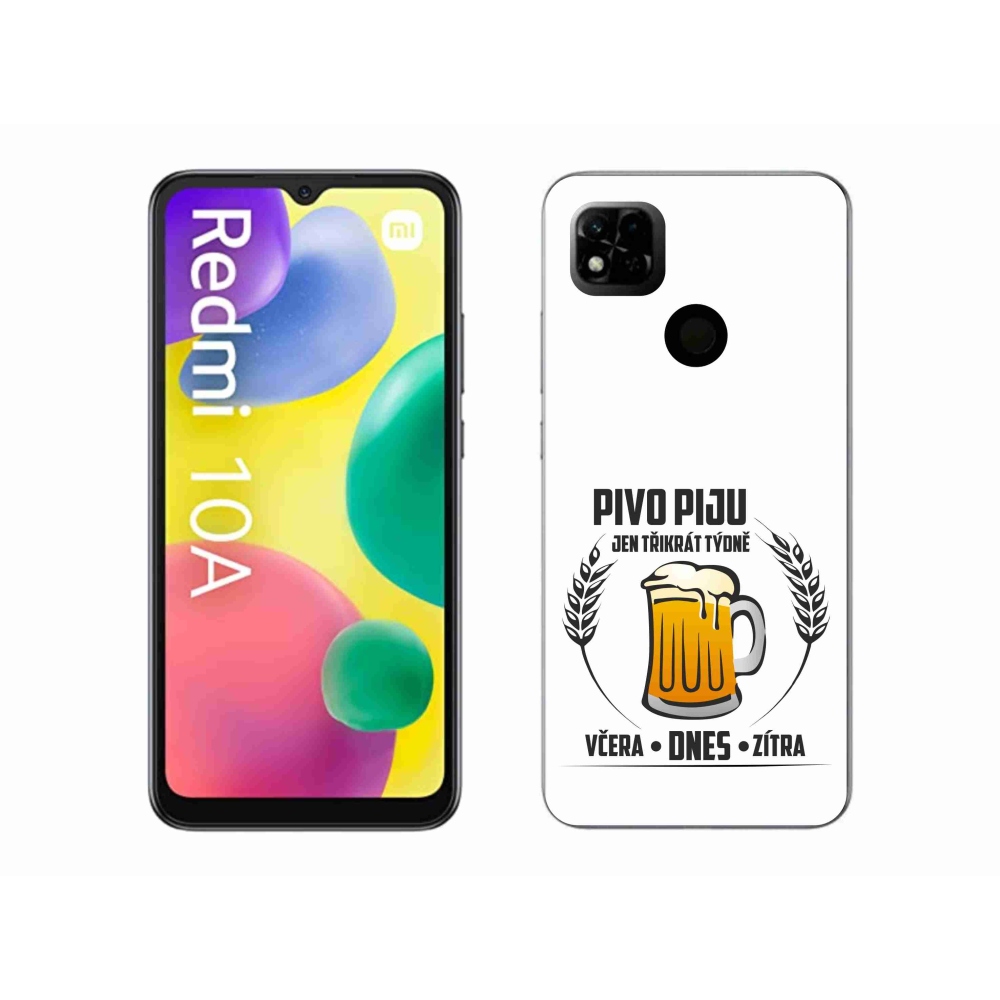 Gelový kryt mmCase na Xiaomi Redmi 10A - pivní motiv bílé pozadí
