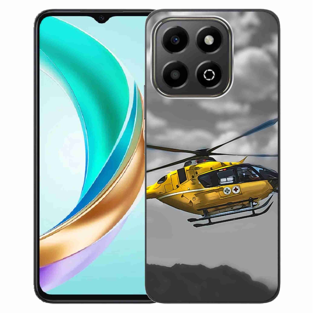 Gelový kryt mmCase na Honor X6b - žlutá helikoptéra