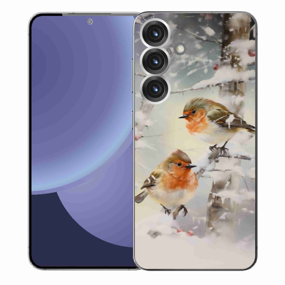 Gelový kryt mmCase na Samsung Galaxy S25+ - ptáčci v zimě