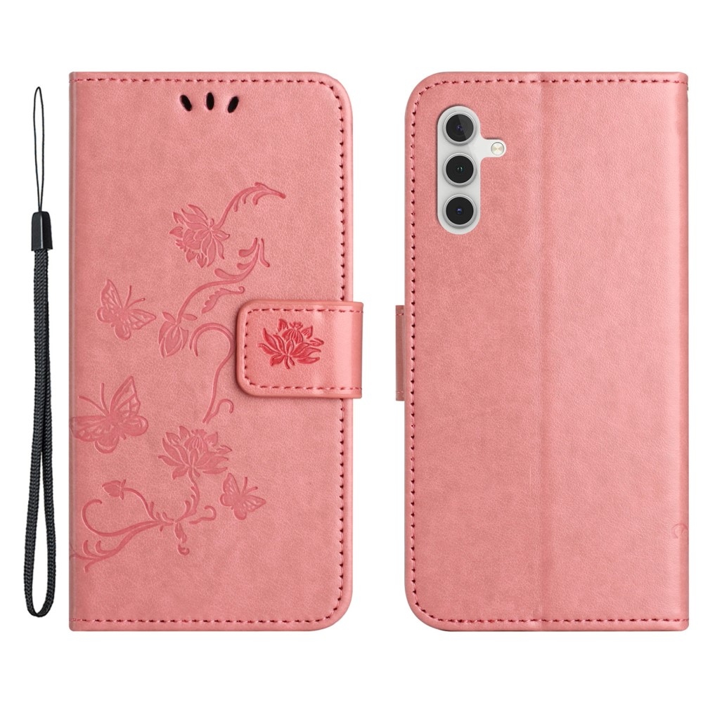 Flower knížkové pouzdro na Samsung Galaxy A35 5G - růžové