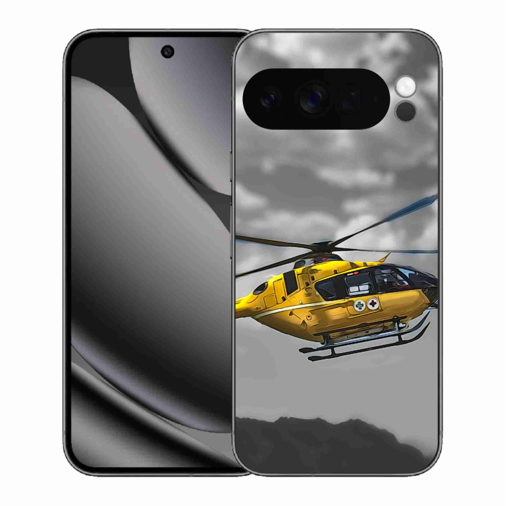 Gelový kryt mmCase na Google Pixel 10 Pro XL - žlutá helikoptéra
