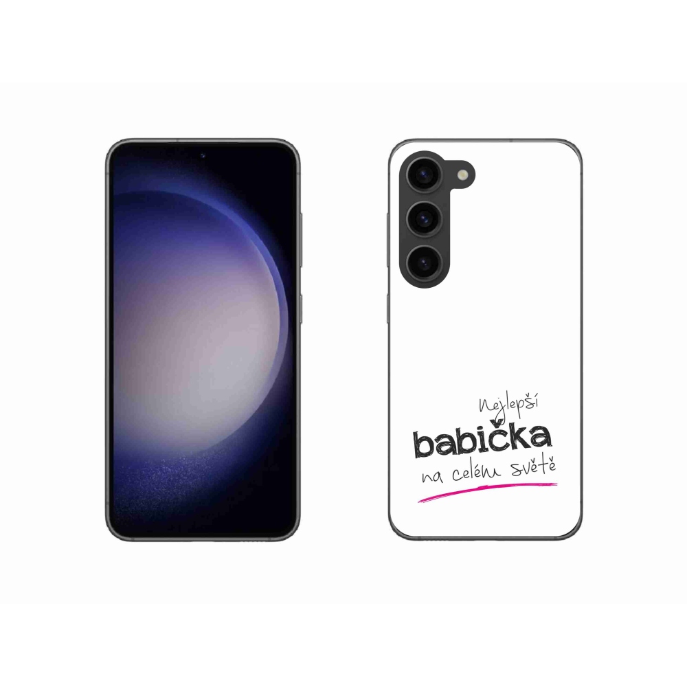 Gelový kryt mmCase na Samsung Galaxy S23 5G - nejlepší babička 4 bílé pozadí