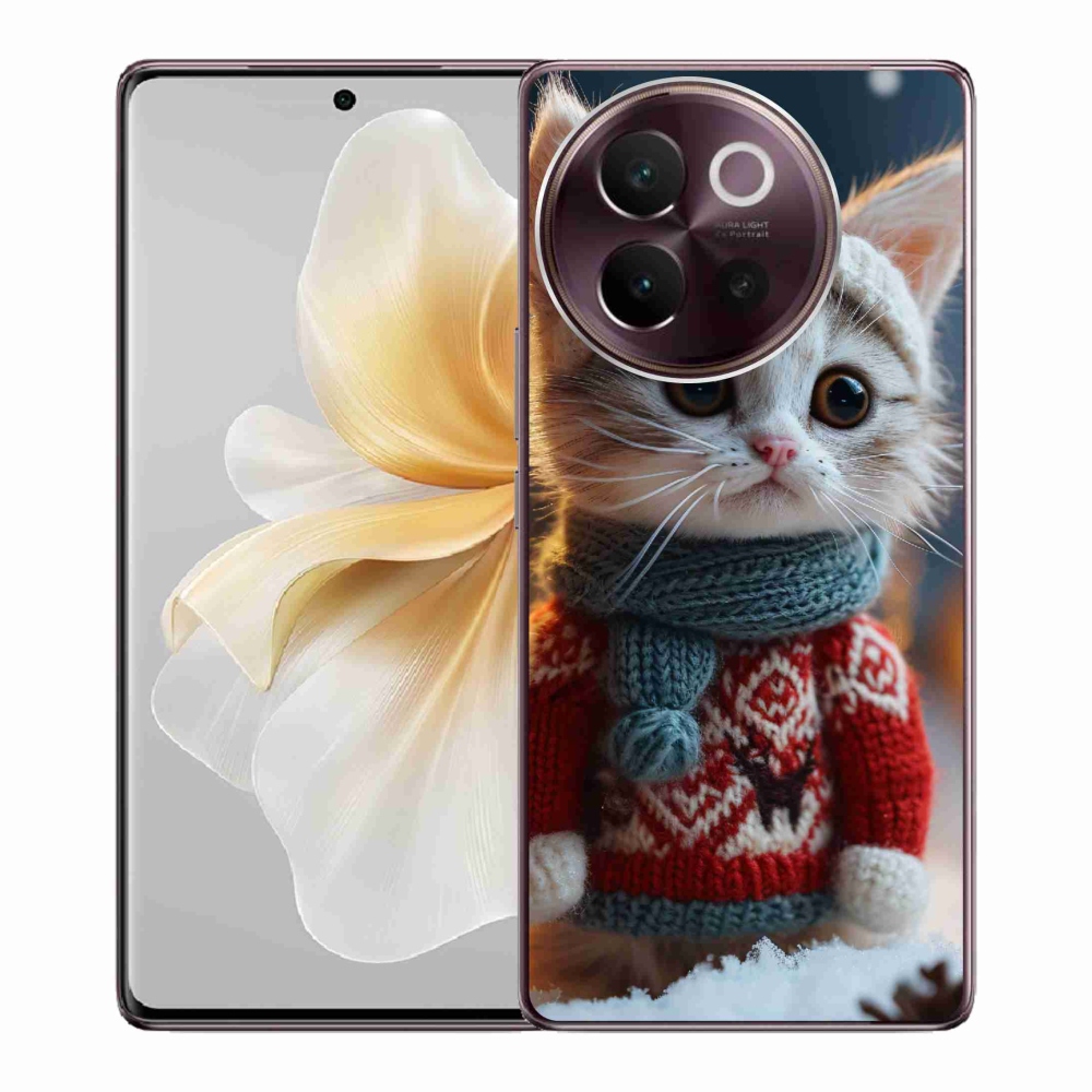 Gelový kryt mmCase na Vivo V40 Lite 5G - kotě ve svetru