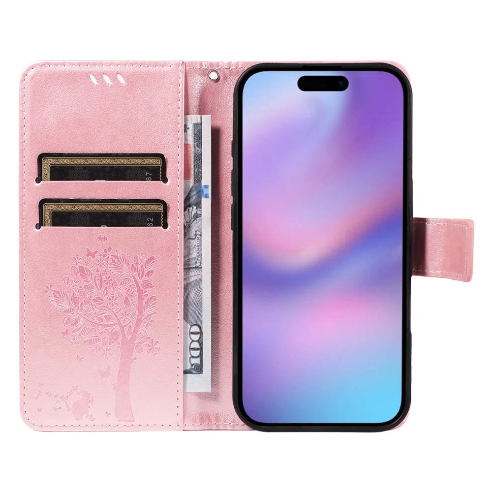Trees knížkové pouzdro na iPhone 17 - růžovozlaté