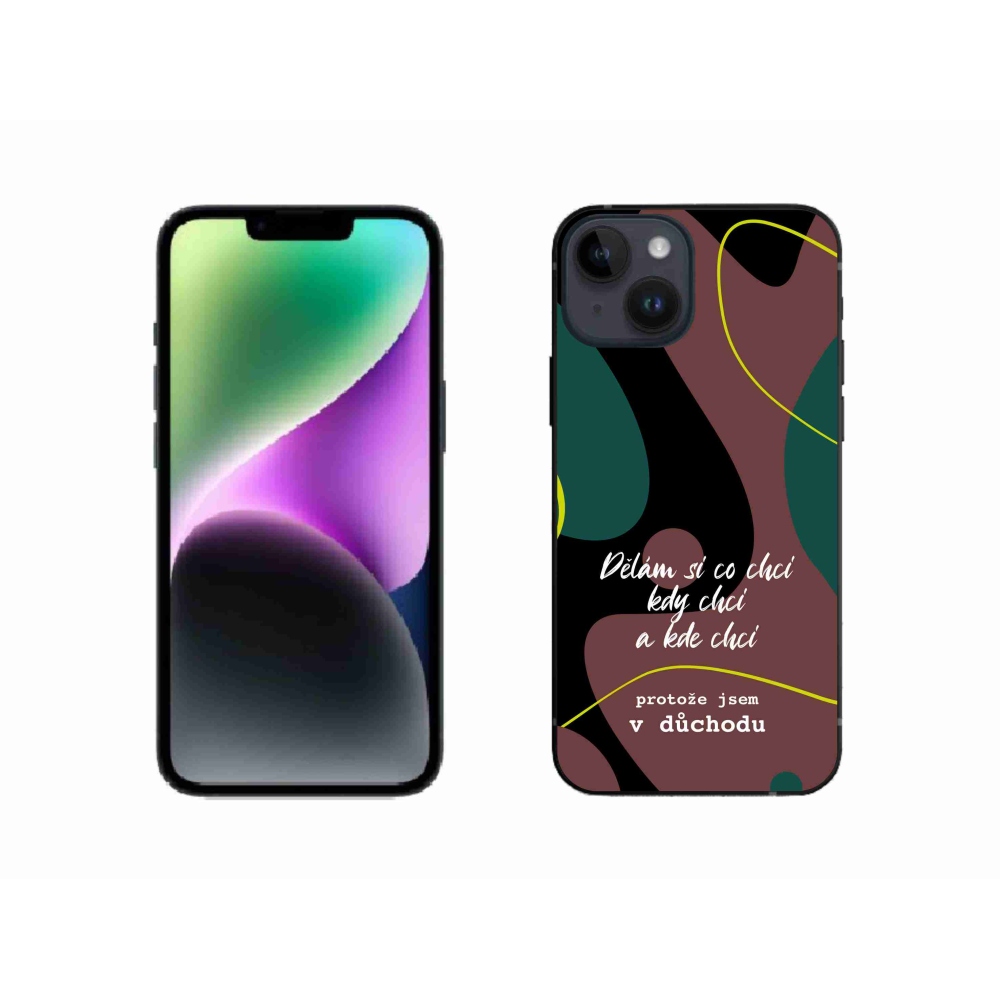 Gelový kryt mmCase na iPhone 14 - vtipný text 10 černé pozadí