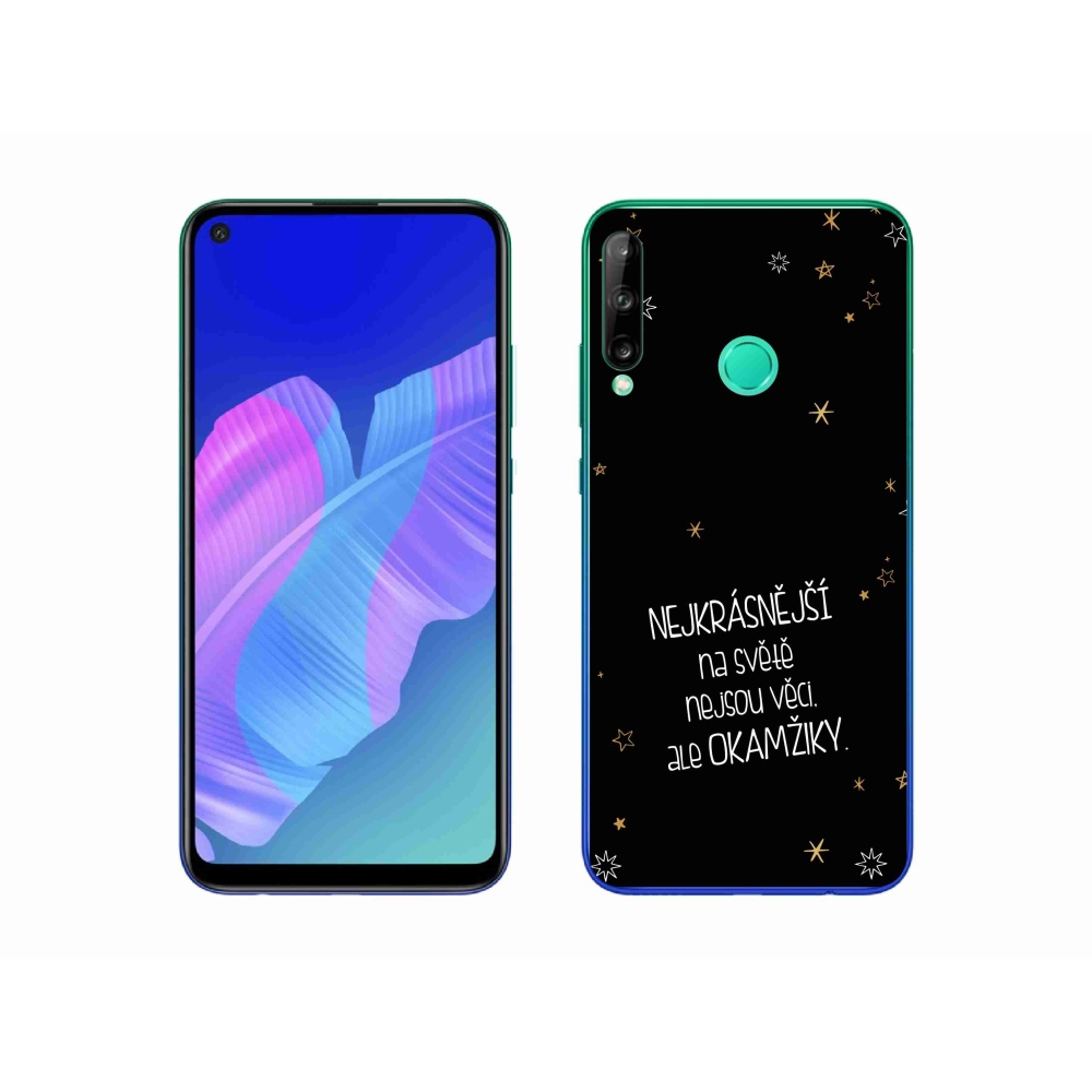 Gelový kryt mmCase na Huawei P40 Lite E - citát 4 černé pozadí