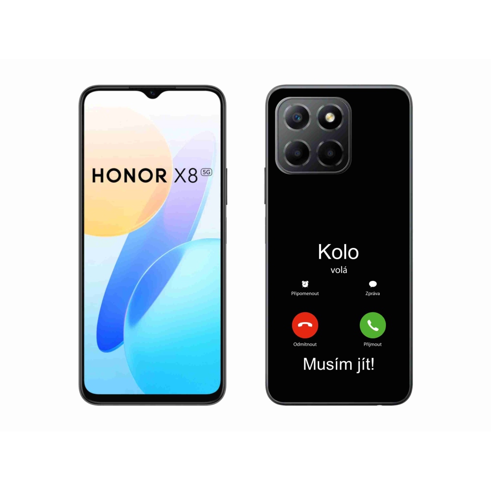 Gelový kryt mmCase na Honor X8 5G/Honor 70 Lite 5G - kolo volá černé pozadí