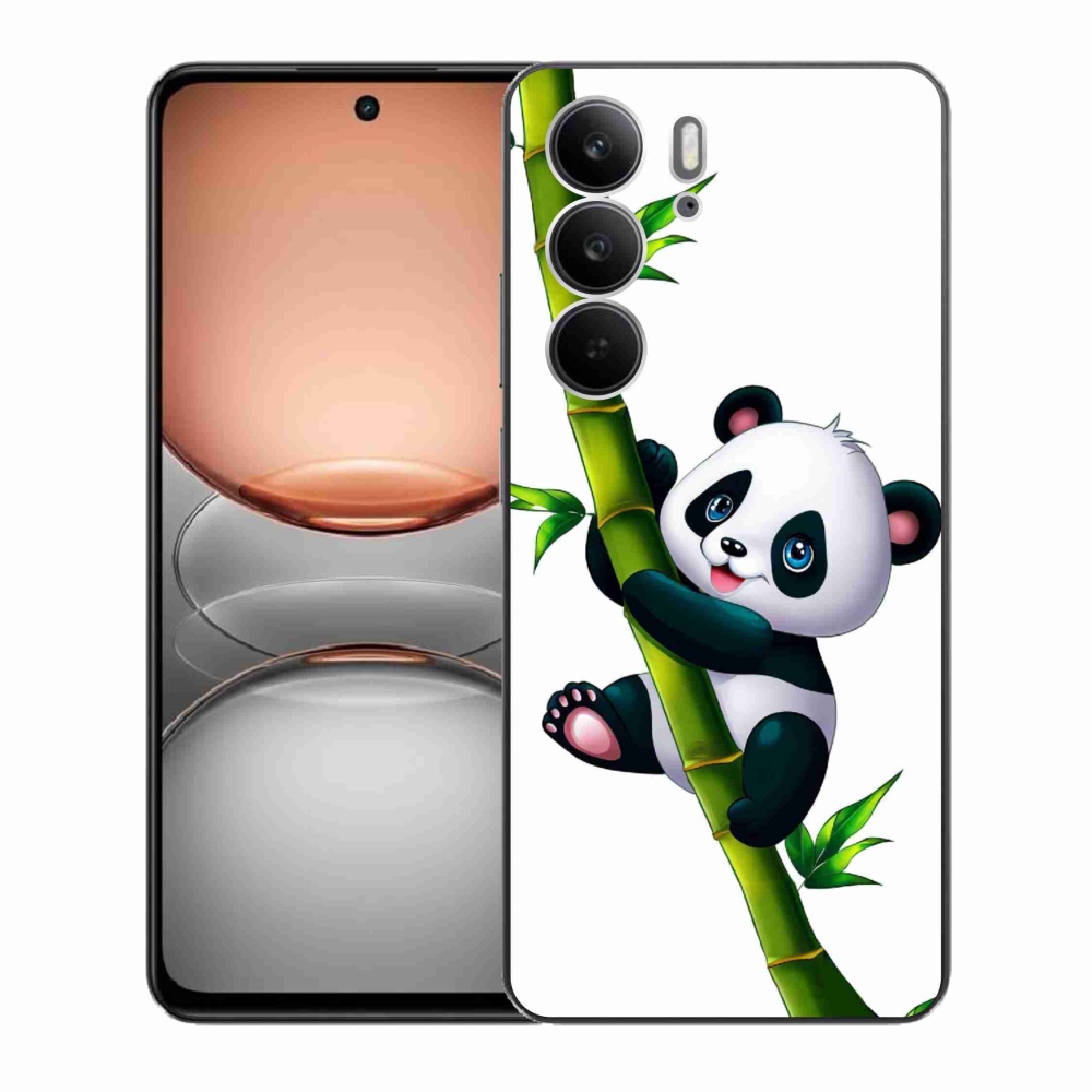 Gelový kryt mmCase na Realme C75 - panda na bambusu