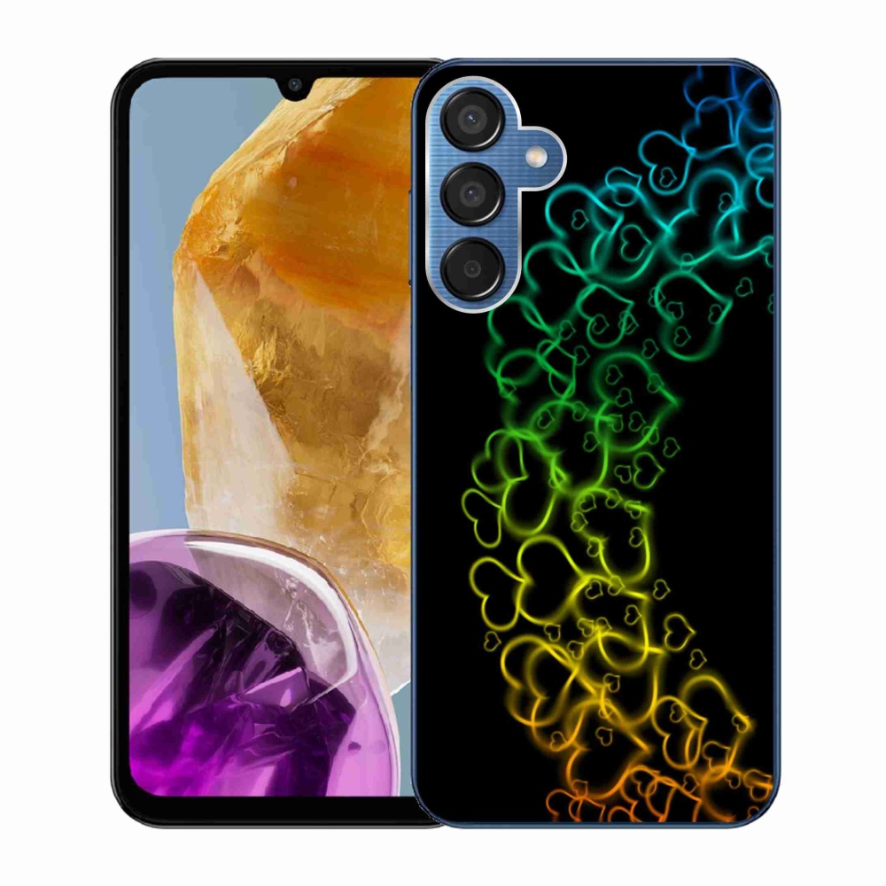 Gelový kryt mmCase na Samsung Galaxy M15 5G - barevná srdíčka