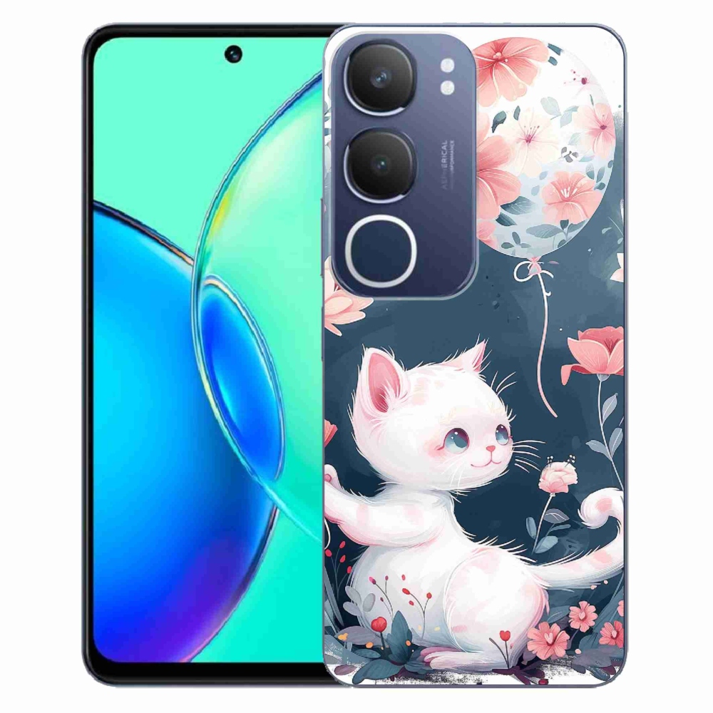 Gelový kryt mmCase na Vivo Y19s - kotě s balónkem